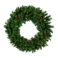 Northlight 48" Royal Oregon Pine Artificial Clear Lights Pre-Lit Wreath