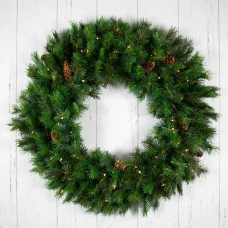 Northlight 48" Royal Oregon Pine Artificial Clear Lights Pre-Lit Wreath