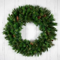 Northlight 48" Royal Oregon Pine Artificial Clear Lights Pre-Lit Wreath