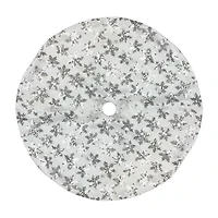 Northlight 20" White And Silver Sequin Snowflake Mini Indoor Tree Skirt