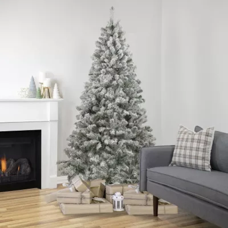 Northlight Heavily Madison Artificial Unlit 6 1/2 Foot Flocked Pine Christmas Tree