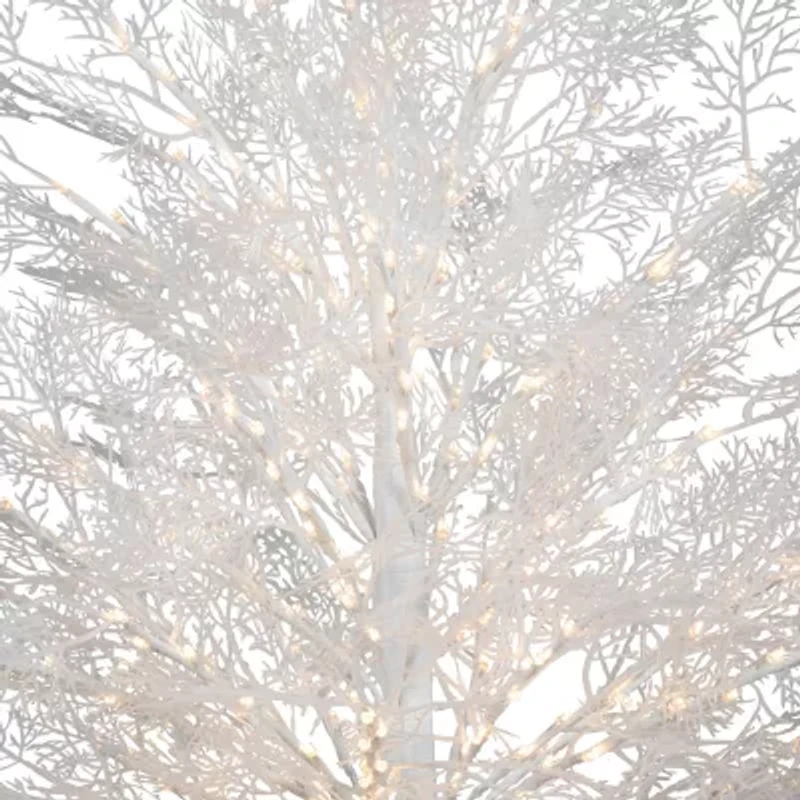 Northlight White Led Lighted Floral Artificial Warm White Lights 5 Foot Pre-Lit Christmas Tree