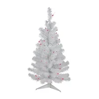 Northlight Slim White Artificial Pink Lights 3 Foot Pre-Lit Pine Christmas Tree