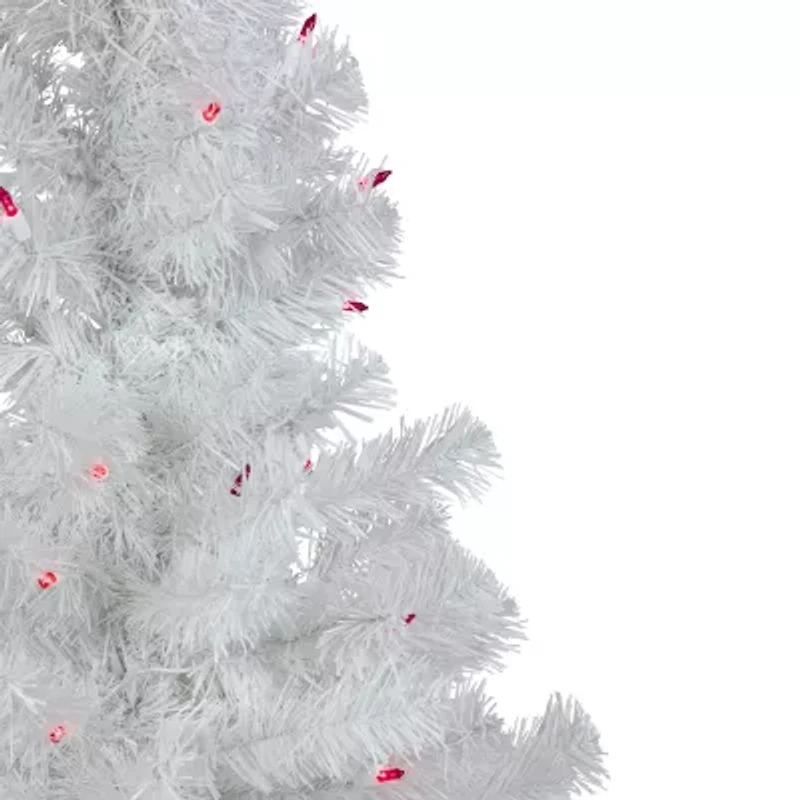 Northlight Slim White Artificial Pink Lights 3 Foot Pre-Lit Pine Christmas Tree