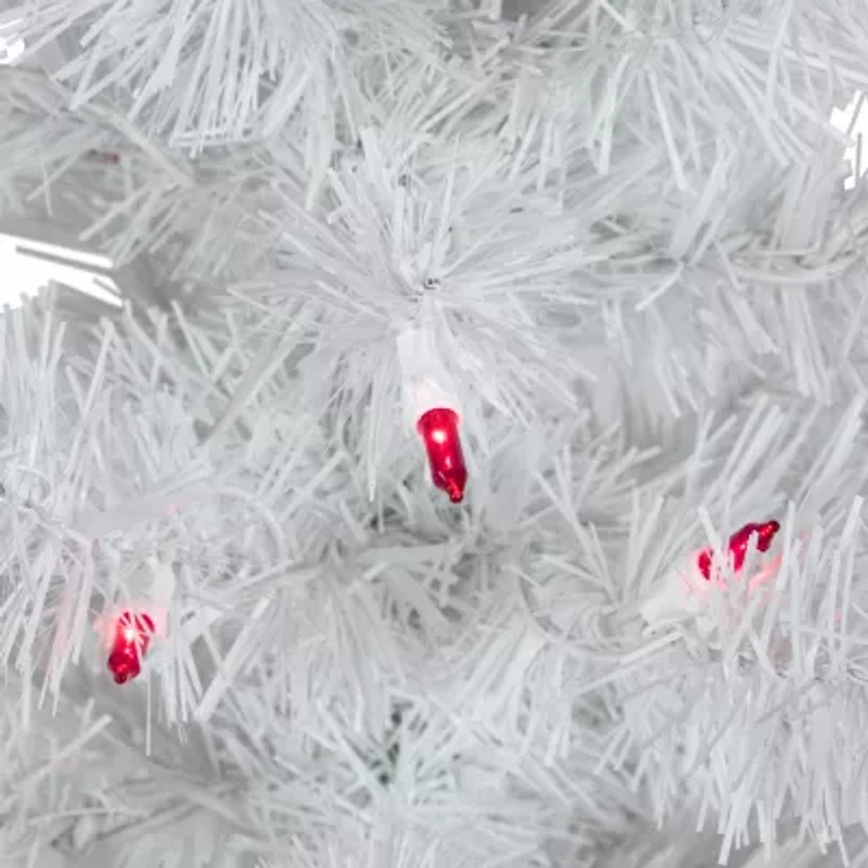 Northlight Slim White Artificial Pink Lights 3 Foot Pre-Lit Pine Christmas Tree