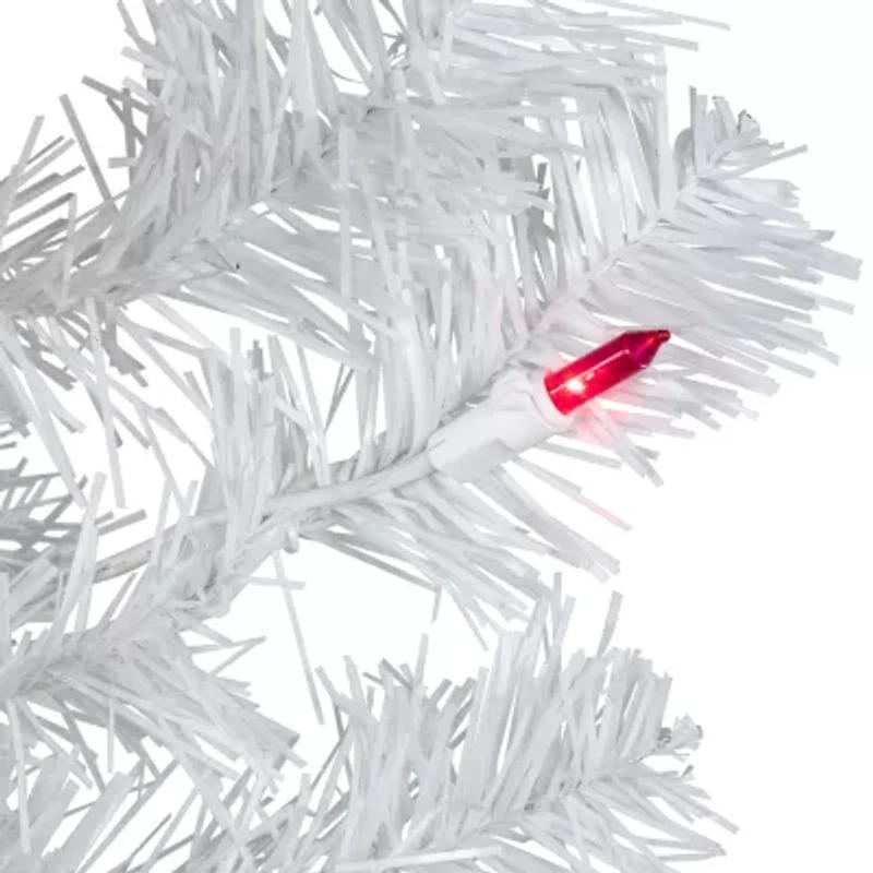 Northlight Slim White Artificial Pink Lights 3 Foot Pre-Lit Pine Christmas Tree