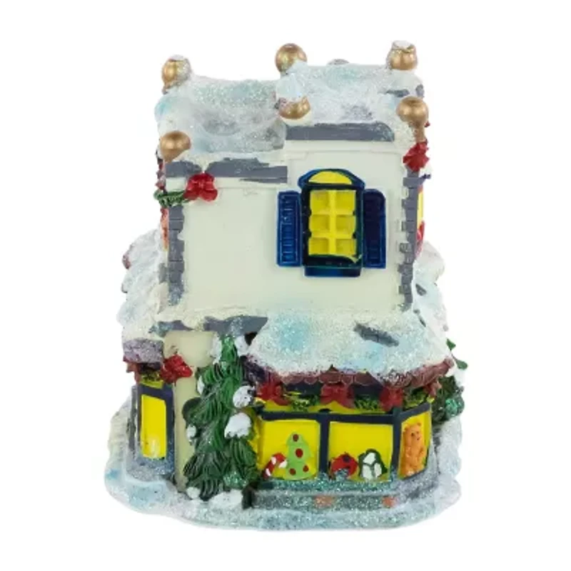 Northlight "4"" Glittered Snowy Toy Shop Building" Christmas Village