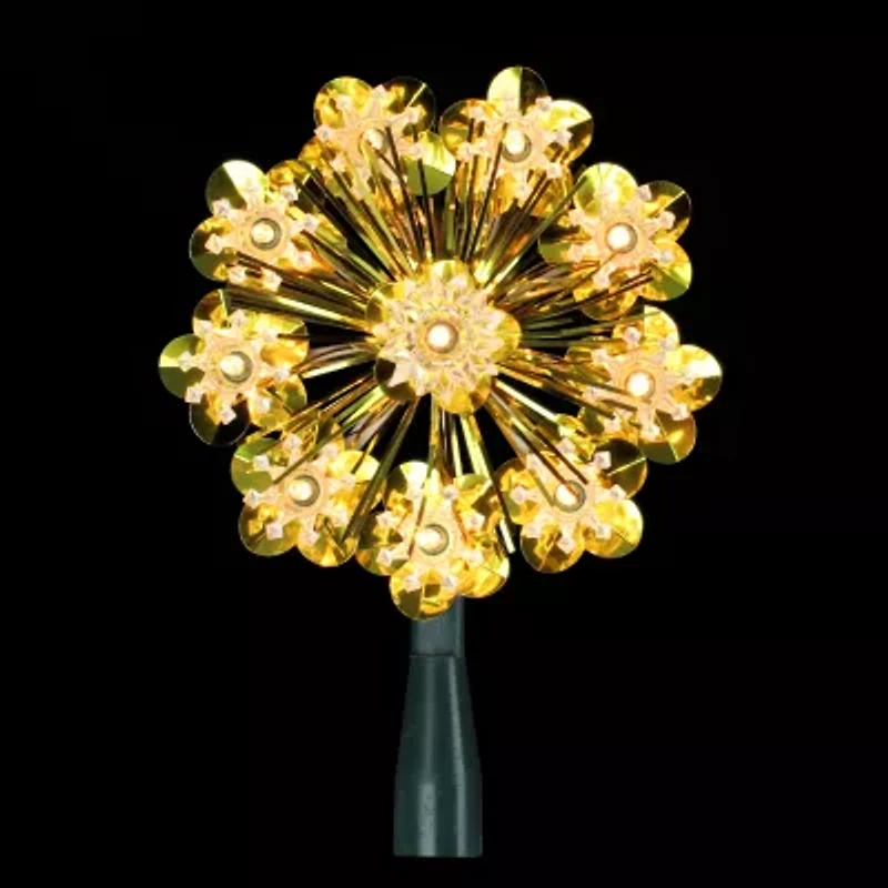 Northlight "5.5"" Gold Snowflake Starburst Clear Lights" Christmas Tree Topper