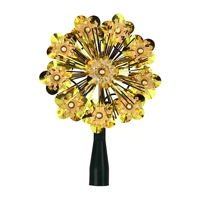 Northlight "5.5"" Gold Snowflake Starburst Clear Lights" Christmas Tree Topper