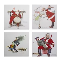 Northlight Set Of 4 Classic Norman Rockwell Christmas Scene Prints Canvas Art