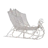 Northlight 48" White Pre-Lit Crystal 3d Sleigh Christmas Yard Art
