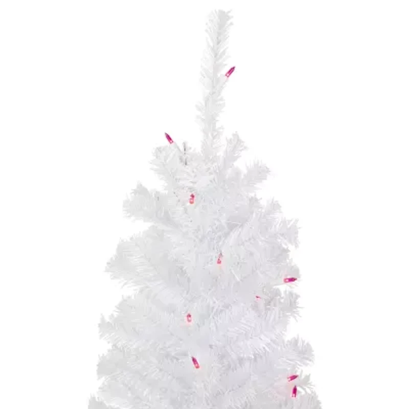 Northlight Woodbury White Slim Artificial Lights Foot Pre-Lit Pine Christmas Tree