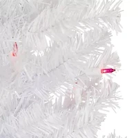 Northlight Woodbury White Slim Artificial Lights Foot Pre-Lit Pine Christmas Tree