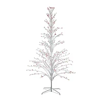 Northlight 6' White Cascade Twig Tree Outdoor Decoration  Multi Lights Christmas Yard Art