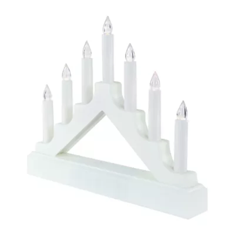 Northlight 13.5" Pre-Lit Led 7-Tier White Candelabra Christmas Tabletop Decor