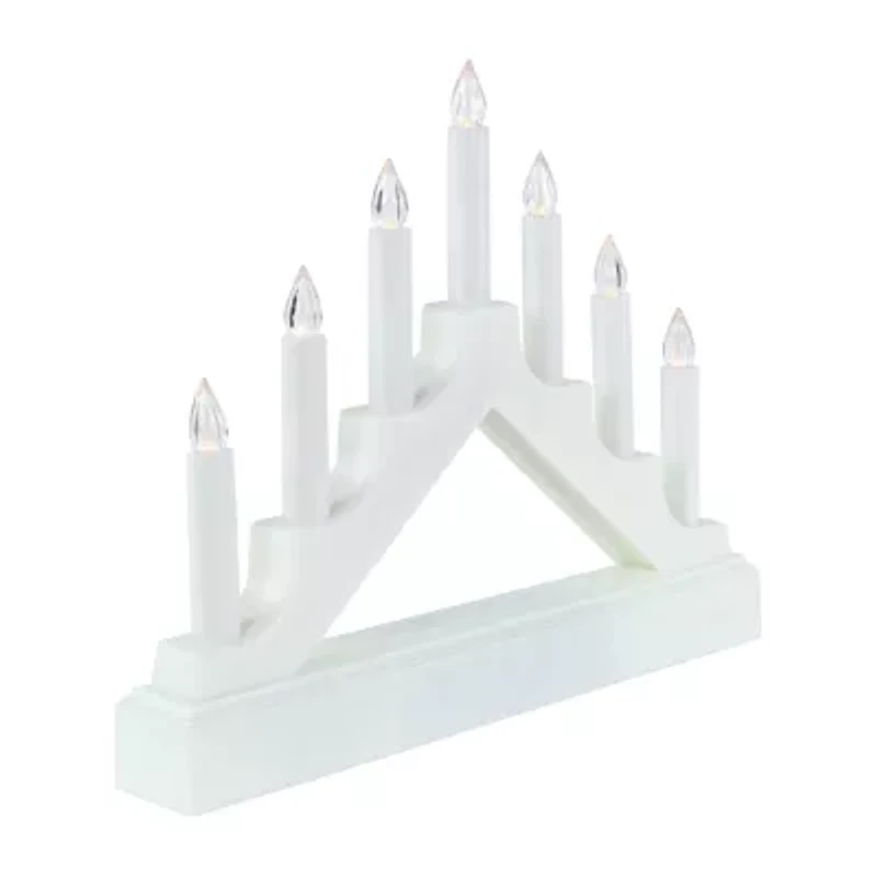 Northlight 13.5" Pre-Lit Led 7-Tier White Candelabra Christmas Tabletop Decor