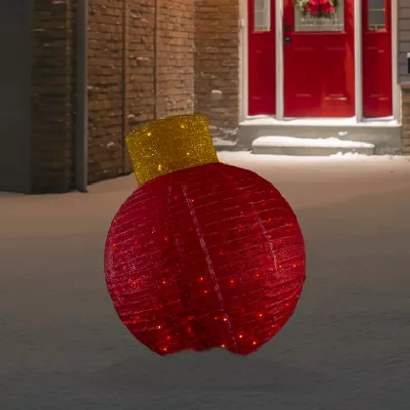 Northlight 38" Led Twinkling Red Tinsel Decoration Christmas Ornament