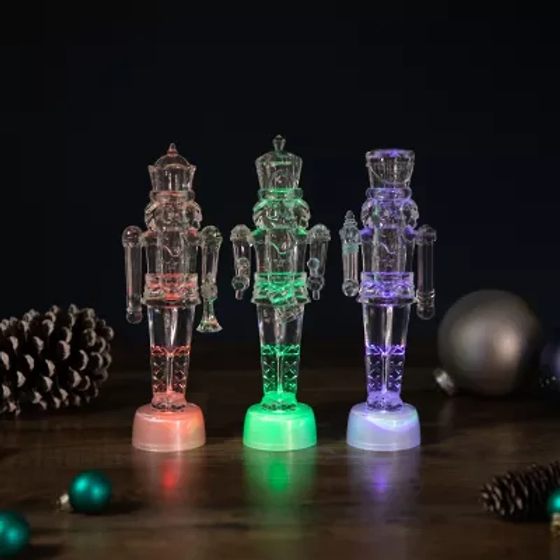 Northlight 7.5" Led Icy Crystal Figurines 3-pc. Christmas Nutcracker