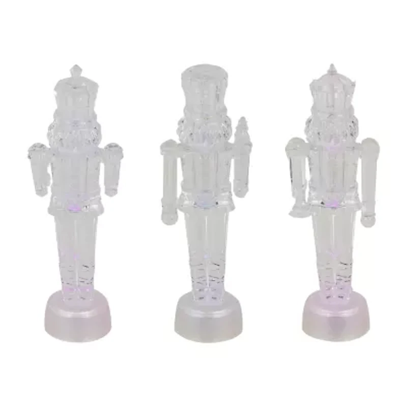 Northlight 7.5" Led Icy Crystal Figurines 3-pc. Christmas Nutcracker