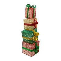 Northlight 53" Led Stacked Gifts Outdoor Christmas Yard Art