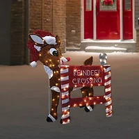 Northlight 36" Led Rudolph Reindeer Crossing Outdoor Sign Christmas Yard Art
