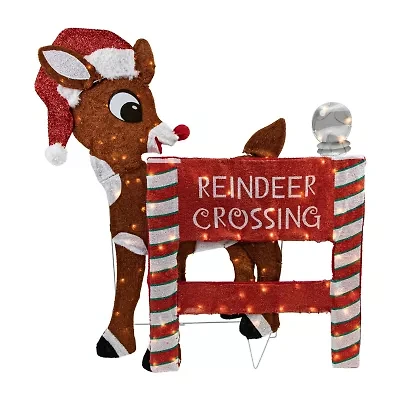 Northlight 36" Led Rudolph Reindeer Crossing Outdoor Sign Christmas Yard Art