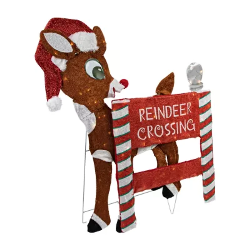 Northlight 36" Led Rudolph Reindeer Crossing Outdoor Sign Christmas Yard Art
