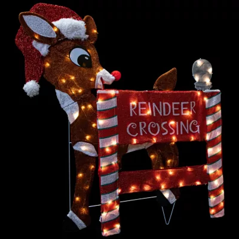 Northlight 36" Led Rudolph Reindeer Crossing Outdoor Sign Christmas Yard Art