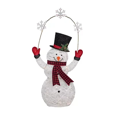 Northlight 57" Led Snowman Holding Snowflakes Outdoor Christmas Yard Art