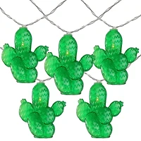 Northlight 10-Count Green Prickly Pear Cactus Led 5.5ft Clear Wire String Lights