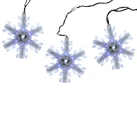 Northlight 25" Cascading White And Blue Snowfall Led Snowflake String Lights