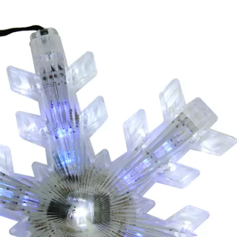 Northlight 25" Cascading White And Blue Snowfall Led Snowflake String Lights