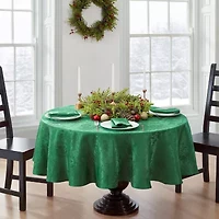 Elrene Home Fashions Poinsettia Elegance Round/Oval Tablecloth