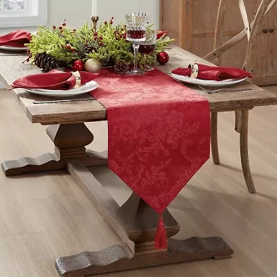 Elrene Home Fashions Poinsettia Elegance Table Runner