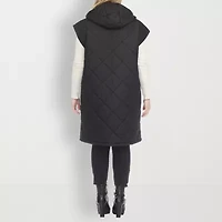 White Mark Womens Hooded Lightweight Plus Puffer Vest