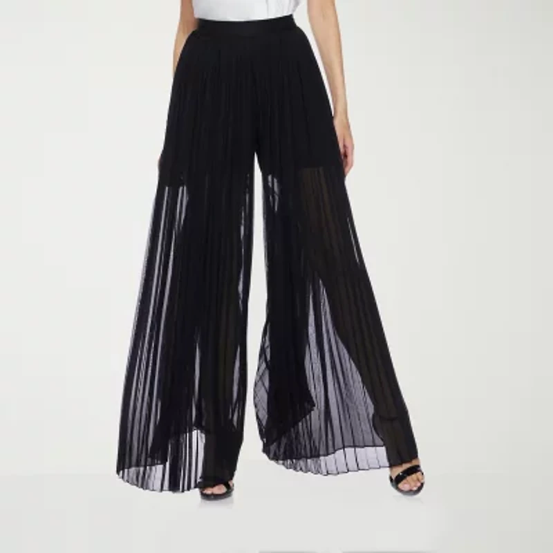 Premier Amour Womens Wide Leg Pleated Pant