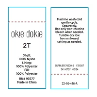 Okie Dokie Toddler Girls Adaptive Hooded Midweight Puffer Jacket