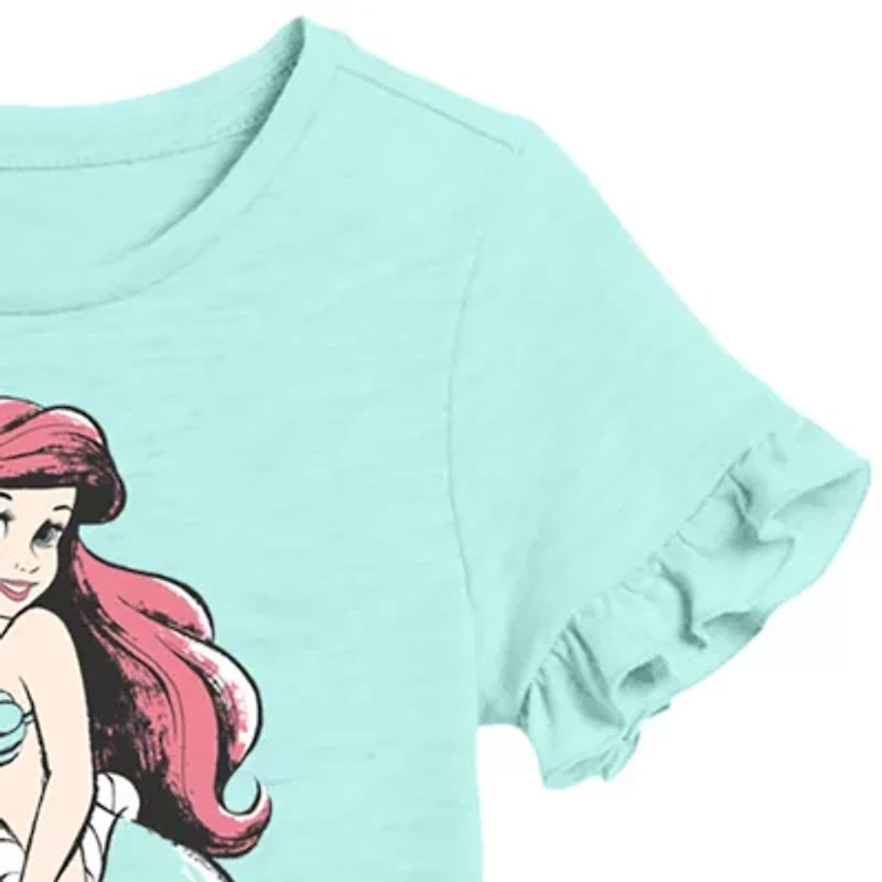 Xtreme Toddler Girls Crew Neck Short Sleeve Regular Fit The Little Mermaid Graphic T-Shirt