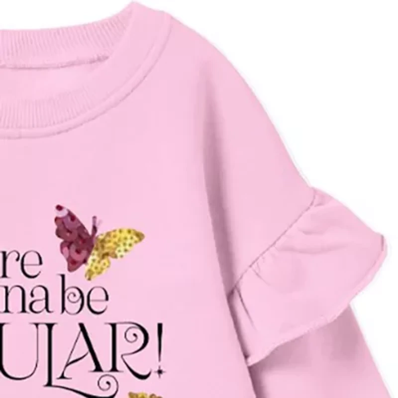 Little & Big Kid Girls Round Neck Long Sleeve Wicked Pullover Sweater
