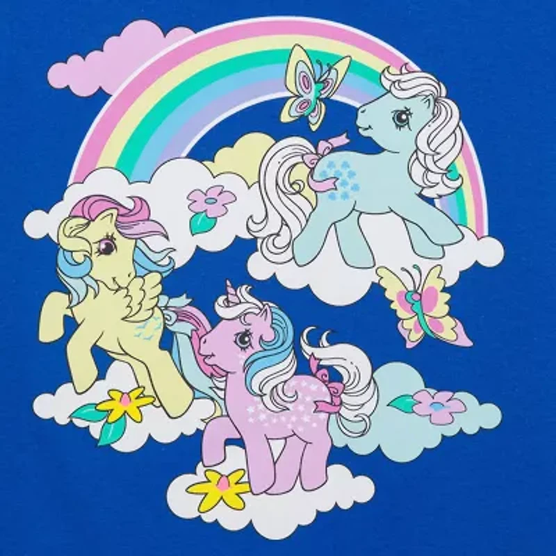 Little & Big Kid Girls Crew Neck Short Sleeve Regular Fit My Pony Graphic T-Shirt