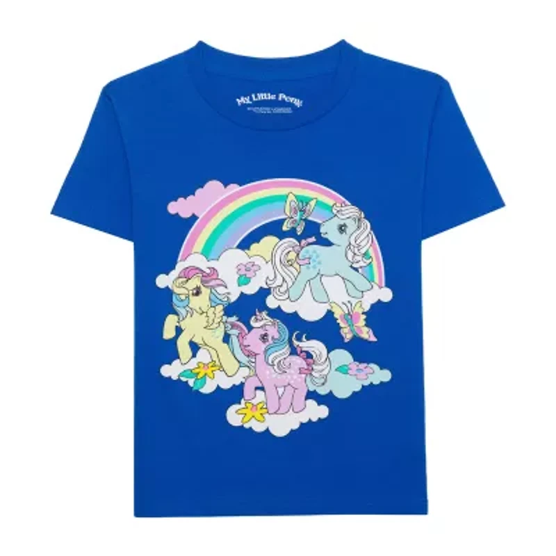 Little & Big Kid Girls Crew Neck Short Sleeve Regular Fit My Pony Graphic T-Shirt