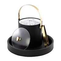 Kraftware Arc 3-pc. Ice Bucket + Tong Gold Trim Set