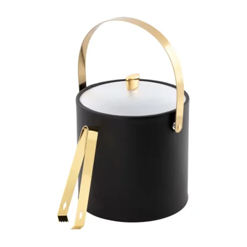 Kraftware Arc 3-pc. Ice Bucket + Tong Gold Trim Set
