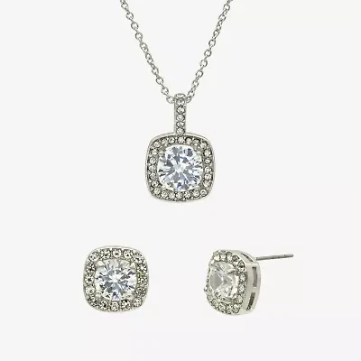 Sparkle Allure Womens Cubic Zirconia Pure Silver Over Brass Round -pc. Jewelry Set