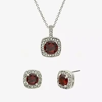 Sparkle Allure Womens Cubic Zirconia Pure Silver Over Brass Square 2-pc. Jewelry Set