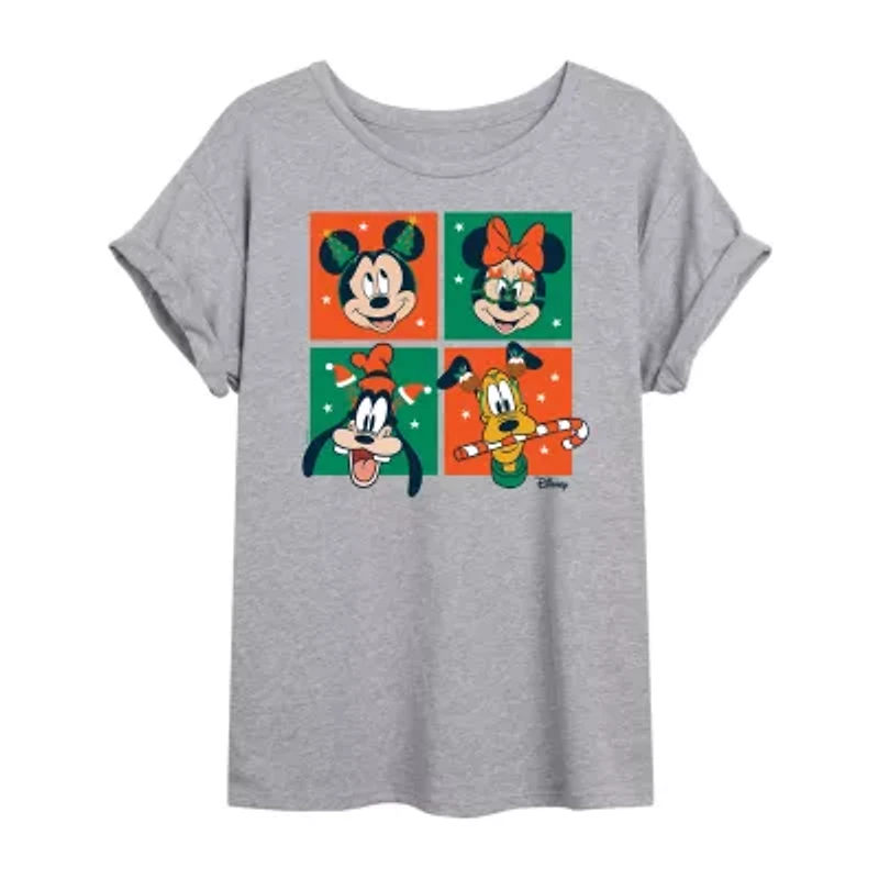 Mickey and Friends Tee Womens Crew Neck Short Sleeve Graphic T-Shirt