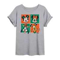 Mickey and Friends Tee Womens Crew Neck Short Sleeve Graphic T-Shirt
