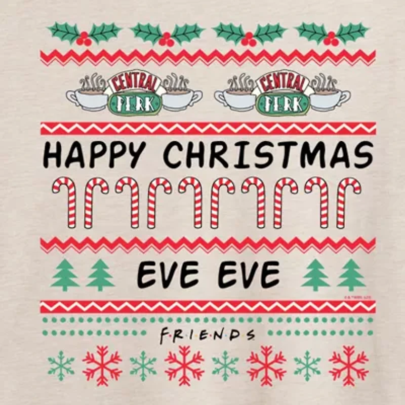 Friends Merry Christmas Eve Tee Womens Crew Neck Short Sleeve Graphic T-Shirt