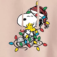 Peanuts Snoopy Light Cropped Hoodie Womens Long Sleeve