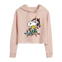 Peanuts Snoopy Light Cropped Hoodie Womens Long Sleeve